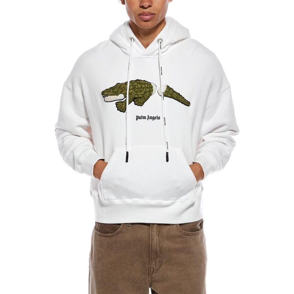 Palm Angels Mens  Hooded Sweatshirt, White